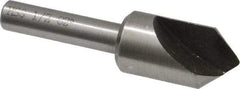 Interstate - 1/2" Head Diam, 1/4" Shank Diam, 1 Flute 82° High Speed Steel Countersink - Bright Finish, 2" OAL, Single End, Straight Shank, Right Hand Cut - Caliber Tooling