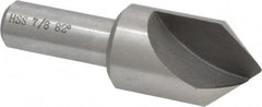 Interstate - 7/8" Head Diam, 1/2" Shank Diam, 1 Flute 82° High Speed Steel Countersink - Caliber Tooling