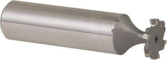 Made in USA - 1/2" Diam x 1/16" Face Width, Carbide-Tipped, 6 Teeth, Shank Connection Woodruff Keyseat Cutter - Uncoated, 2-1/16" OAL x 1/2" Shank, Staggered Teeth, ANSI 204, Old Standard 1 - Caliber Tooling