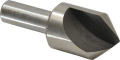 Interstate - 1" Head Diam, 1/2" Shank Diam, 1 Flute 90° High Speed Steel Countersink - Caliber Tooling