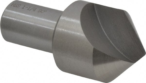 Interstate - 1-1/4" Head Diam, 3/4" Shank Diam, 1 Flute 90° High Speed Steel Countersink - Caliber Tooling