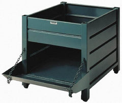 Steel King - 32" Long x 40" Wide x 24" High Steel Bin-Style Bulk Storage and Transport Container with 1 Gate - 4,000 Lb. Load Capacity - Caliber Tooling