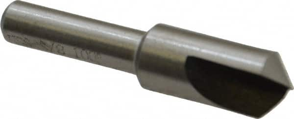 Interstate - 3/8" Head Diam, 1/4" Shank Diam, 1 Flute 100° High Speed Steel Countersink - Caliber Tooling