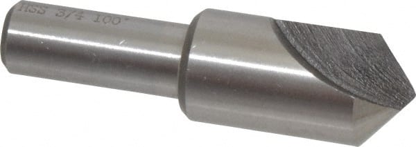 Interstate - 3/4" Head Diam, 1/2" Shank Diam, 1 Flute 100° High Speed Steel Countersink - Caliber Tooling