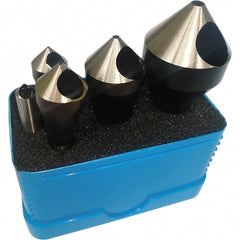 Interstate - 5 Piece, 1/16 to 9/16" Head Diam, 60° Included Angle, Single End Countersink Set - Caliber Tooling