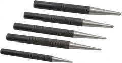 General - 5 Piece, 1/16 to 5/32", Center Punch Set - Round Shank, Comes in Vinyl Case - Caliber Tooling