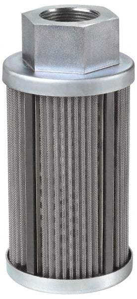 Parker - 30 Mesh, 135 LPM, 35 GPM, 3.53" Diam, Male/Female Magnetic Suction Strainer - 1-1/2 Port NPT, 7.39" Long - Caliber Tooling