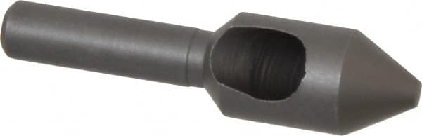 Weldon - 7/16" Head Diam, 1/4" Shank Diam, 60° High Speed Steel Countersink - Bright Finish, 1-3/4" OAL, Single End, Straight Shank, Right Hand Cut - Caliber Tooling