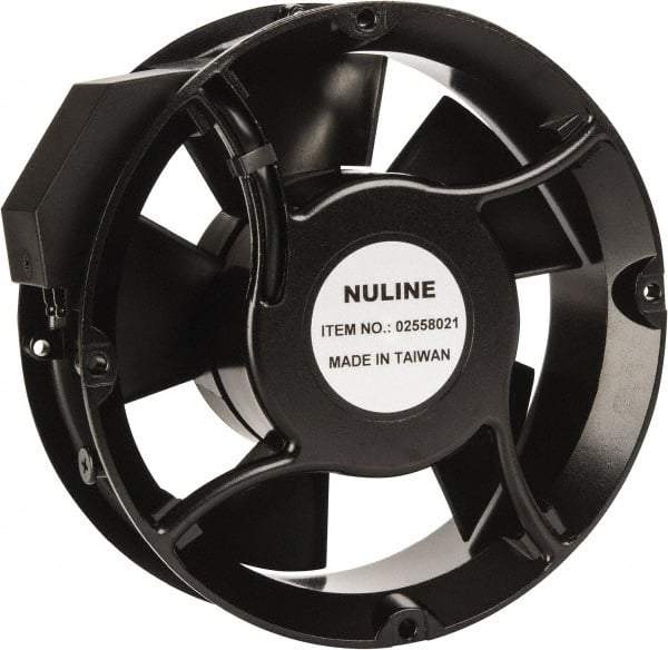 Value Collection - 230 Volts, AC, 235 CFM, Round Tube Axial Fan - 0.15 Amp Rating, 2,850 to 3,350 RPM, 6.7" High x 6.7" Wide x 2" Deep - Caliber Tooling