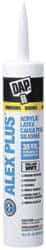 DAP - 10.1 oz Cartridge White Acrylic & Latex Caulk - -20 to 180°F Operating Temp, 30 min Tack Free Dry Time - Caliber Tooling