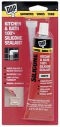 DAP - 2.8 oz Tube White RTV Silicone Joint Sealant - -40 to 400°F Operating Temp, 10 to 25 min Tack Free Dry Time, 24 hr Full Cure Time - Caliber Tooling