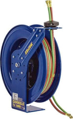 CoxReels - 24" Long x 10-1/4" Wide x 25-1/2" High, 1/4" ID, Spring Retractable Welding Hose Reel - 75' Hose Length, 200 psi Working Pressure, Hose Included - Exact Industrial Supply