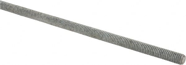 Made in USA - 3/8-16 UNC (Coarse), 2' Long, Low Carbon Steel Threaded Rod - Hot-Dipped Galvanized Finish, Right Hand Thread - Caliber Tooling