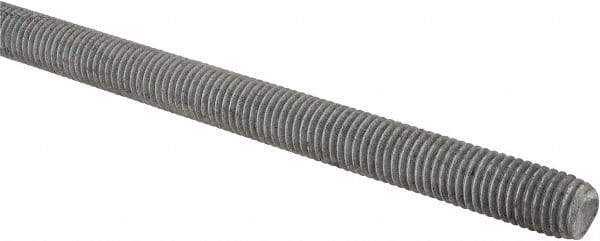 Made in USA - 5/8-11 UNC (Coarse), 2' Long, Low Carbon Steel Threaded Rod - Hot-Dipped Galvanized Finish, Right Hand Thread - Caliber Tooling