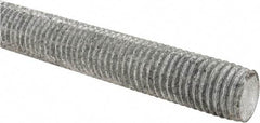 Made in USA - 7/8-9 UNC (Coarse), 6' Long, Low Carbon Steel Threaded Rod - Hot-Dipped Galvanized Finish, Right Hand Thread - Caliber Tooling