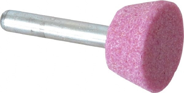 Grier Abrasives - 1" Head Diam x 1/2" Thickness, A33, Inverted Cone Flat End, Aluminum Oxide Mounted Point - Caliber Tooling