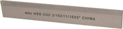 Interstate - 1/8 Inch Wide x 1-1/8 Inch High x 6-1/2 Inch Long, Parallel Blade, Cutoff Blade - M35 Grade, Bright Finish - Exact Industrial Supply