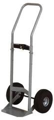 Made in USA - 47" OAH Cylinder Hand Truck - Swept Back Handle, Steel, Full Pneumatic Wheels - Caliber Tooling