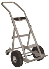 Made in USA - 47" OAH Cylinder Hand Truck - Swept Back Handle, Steel, Full Pneumatic Wheels - Caliber Tooling