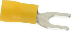 Ideal - #10 Stud, 12 to 10 AWG Compatible, Partially Insulated, Crimp Connection, Standard Fork Terminal - Caliber Tooling