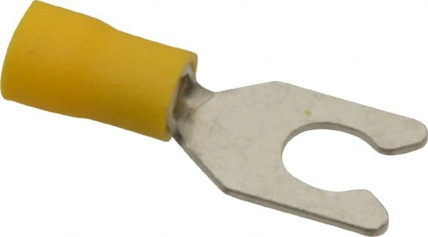 Ideal - 1/4" Stud, 12 to 10 AWG Compatible, Partially Insulated, Crimp Connection, Locking Fork Terminal - Caliber Tooling