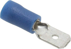 Ideal - 16 to 14 AWG, Vinyl, Fully Insulated, Male Wire Disconnect - 1/4 Inch Wide Tab, Blue, cUL Listed, RoHS Compliant, UL Listed - Caliber Tooling