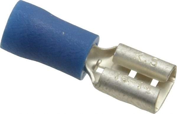 Ideal - 16 to 14 AWG, Vinyl, Fully Insulated, Female Wire Disconnect - 1/4 Inch Wide Tab, Blue, cUL Listed, RoHS Compliant, UL Listed - Caliber Tooling