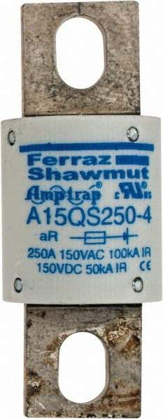 Ferraz Shawmut - 150 VAC/VDC, 250 Amp, Fast-Acting Semiconductor/High Speed Fuse - Bolt-on Mount, 2-21/32" OAL, 100 at AC, 50 at DC kA Rating, 1-1/8" Diam - Caliber Tooling