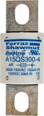 Ferraz Shawmut - 150 VAC/VDC, 300 Amp, Fast-Acting Semiconductor/High Speed Fuse - Bolt-on Mount, 2-21/32" OAL, 100 at AC, 50 at DC kA Rating, 1-1/8" Diam - Caliber Tooling