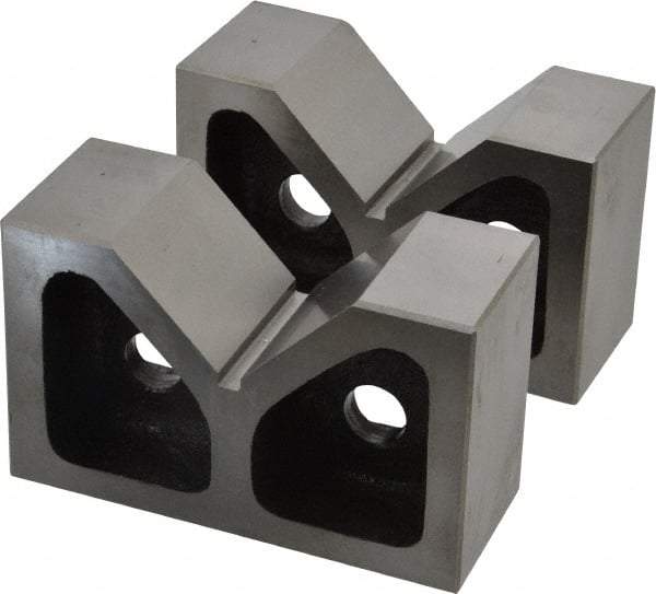 SPI - 2-7/16" Max Capacity, 90° Angle, Cast Iron V-Block - 5" Long x 2" Wide x 3-1/8" High, Sold as Matched Pair - Caliber Tooling