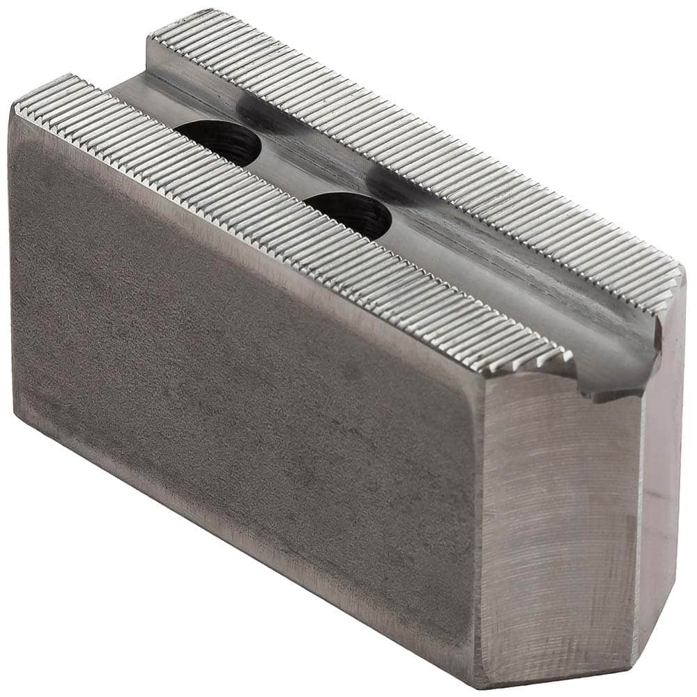 Dillon Manufacturing - Soft Lathe Chuck Jaws; Jaw Type: Square ; Material: Steel ; Jaw Interface Type: 1.5mm x 60 Serrated ; Maximum Compatible Chuck Diameter (Inch): 15 ; Minimum Compatible Chuck Diameter (Inch): 0 ; Overall Height (Inch): 3 - Exact Industrial Supply