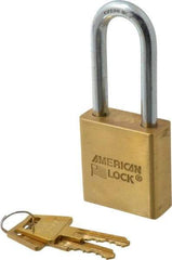 American Lock - 3/4" Shackle Clearance, Keyed Alike Padlock - 5/16" Shackle Diam, Steel - Caliber Tooling