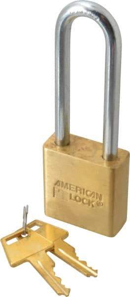 American Lock - 3/4" Shackle Clearance, Keyed Alike Padlock - 5/16" Shackle Diam, Steel - Caliber Tooling