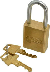 American Lock - 3/4" Shackle Clearance, Keyed Different Padlock - 1/4" Shackle Diam, Steel - Caliber Tooling