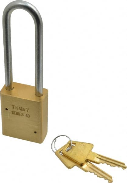 American Lock - 3/4" Shackle Clearance, Keyed Alike Padlock - 1/4" Shackle Diam, Steel - Caliber Tooling