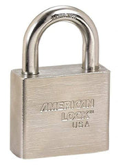 American Lock - 1-1/4" Shackle Clearance, Keyed Alike Wide Clearance Padlock - 7/16" Shackle Diam, Steel - Caliber Tooling