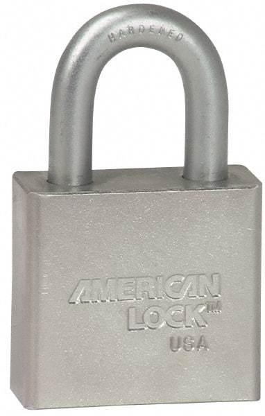 American Lock - 3/4" Shackle Clearance, Keyed Alike Tubular Padlock - 3/8" Shackle Diam, Steel - Caliber Tooling