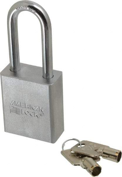 American Lock - 3/4" Shackle Clearance, Keyed Alike Tubular Padlock - 5/16" Shackle Diam, Steel - Caliber Tooling