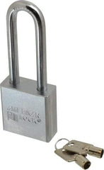 American Lock - 3/4" Shackle Clearance, Keyed Alike Tubular Padlock - 3/8" Shackle Diam, Steel - Caliber Tooling