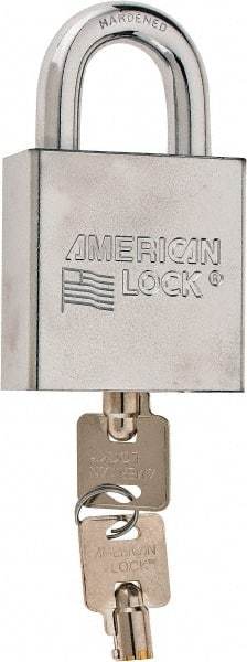 American Lock - 3/4" Shackle Clearance, Keyed Alike Tubular Padlock - 7/16" Shackle Diam, Steel - Caliber Tooling