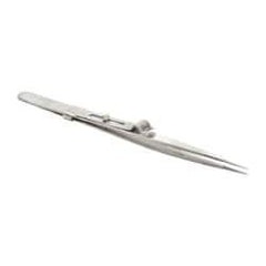 Value Collection - 5-1/2" OAL Diamond Tweezers - Fine Point with Slide Lock - Caliber Tooling