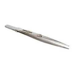 Value Collection - 5-1/2" OAL Diamond Tweezers - Medium Point with Slide Lock - Caliber Tooling