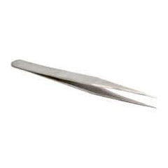 Value Collection - 5" OALmm-SS Precision Tweezers - General Utility, Fine Point, Narrow Shank - Caliber Tooling