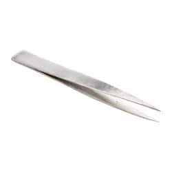 Value Collection - 4-7/16" OAL Stainless Steel Assembly Tweezers - Thin, Fine Point - Caliber Tooling