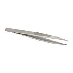 Value Collection - 4-3/4" OAL OOD-SS Precision Tweezers - Very Strong with Serrated Body, Heavy Tip - Caliber Tooling