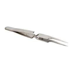 Value Collection - 4-3/4" OAL N5A Reverse Action Tweezers - Long Fine Offset Point - Caliber Tooling