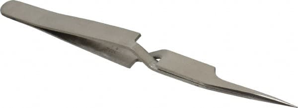 Value Collection - 4-3/4" OAL N5A Reverse Action Tweezers - Long Fine Offset Point - Caliber Tooling