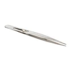 Value Collection - 4-3/4" OAL Stainless Steel Assembly Tweezers - Slide Locking, Sharp Point - Caliber Tooling