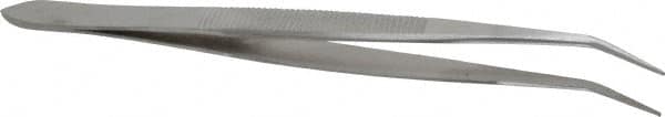 Value Collection - 4-11/32" OAL Assembly Tweezers - Short Bent Point, Serrated Body/Edge - Caliber Tooling