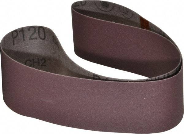 3M - 2" Wide x 36" OAL, 120 Grit, Aluminum Oxide Abrasive Belt - Aluminum Oxide, Fine, Coated, X Weighted Cloth Backing, Series 341D - Caliber Tooling